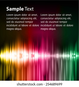 Dark colorful Light Abstract Technology background for computer graphic website internet. text box. Brochure. Sound waves