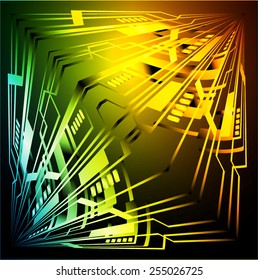 Dark colorful Light Abstract Technology background for computer graphic website internet. circuit