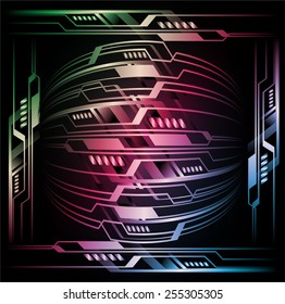Dark colorful Light Abstract Technology background for computer graphic website internet. circuit