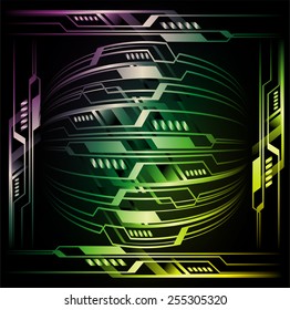 Dark colorful Light Abstract Technology background for computer graphic website internet. circuit