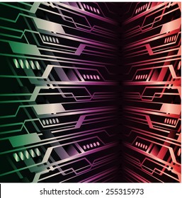Dark colorful Light Abstract Technology background for computer graphic website internet. circuit