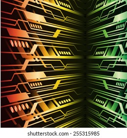 Dark colorful Light Abstract Technology background for computer graphic website internet. circuit