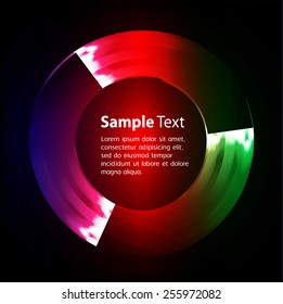 Dark colorful Light Abstract Technology background for computer graphic website internet and business. circle text box. Brochure. card. wave