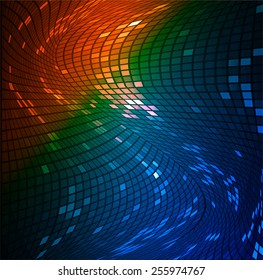 Dark colorful Light Abstract Technology background for computer graphic website internet and business. circle text box. Brochure. card. wave. Mosaic. table