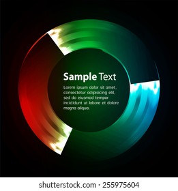 Dark colorful Light Abstract Technology background for computer graphic website internet and business. circle text box. Brochure. card. wave