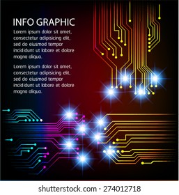 dark colorful Light Abstract Technology background for computer graphic website internet and business. circuit. illustration. infographics. text box. Brochure. card. banner flyer magazine. label. 