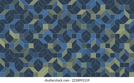 Dark Colorful Minimalist Modern Style 3D Lit Transparent  Rectangular Cuboids Grid Pattern - Editable Abstract Geometric Background Design, Vector Template