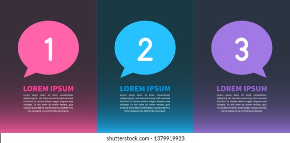 Dark Colorful Three Bubble Speech Infographic
