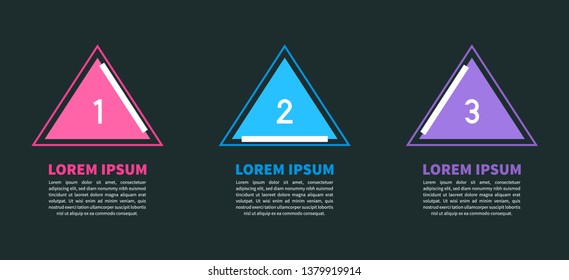 Dark Colorful Three Triangular Infographic