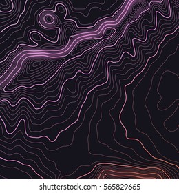 Dark colorful topographic map