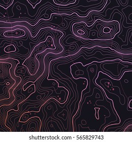 Dark colorful topographic map