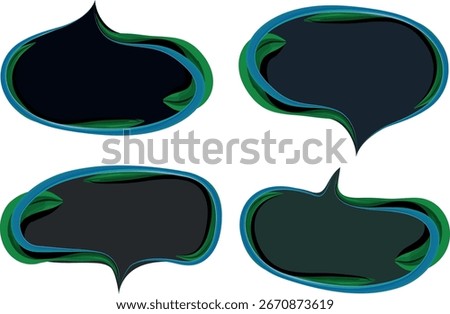 dark colors creative outline speech bubbles banners