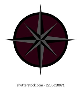 A dark compass that has no pointers