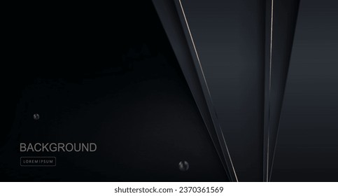 Dark composition with a gradient, gray slanting curtains with thin shiny edging.