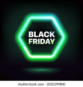 Dark composition and signboard with Black Friday inscription