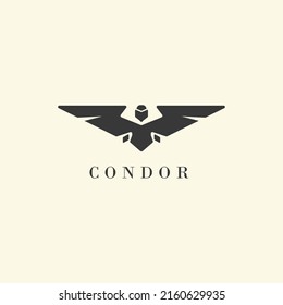 dark condor logo on flat background
