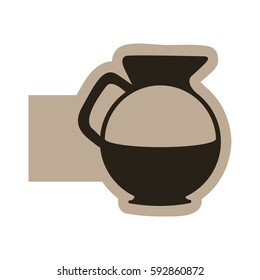 dark contour water pitcher icon, vector illustraction design