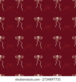 Dark Coquette Aesthetic Ribbon Pattern for Elegant Stationery