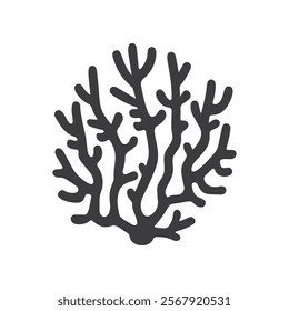 A dark coral silhouette in a flat vector style