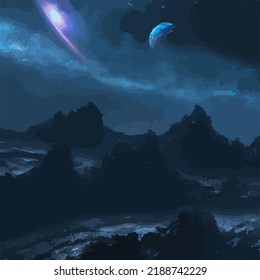 A dark and cosmic abstract background