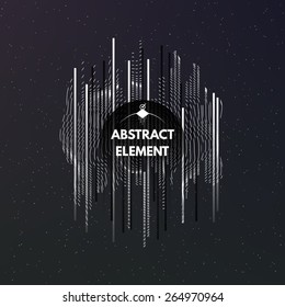 Dark cosmic background with ornament and stripes. Abstract art element. Vector Illustration EPS10.