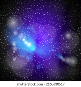 Dark Cosmic Nebula, Deep Outer Space, Cosmos Concept, Texture, Background - Abstract Illustration for Web in Editable Vector Format