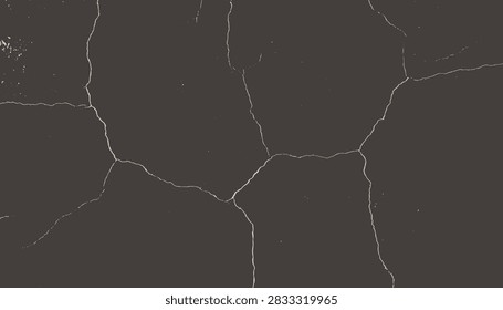 Dark cracked grunge texture featuring fine off-white fissures. Vintage background, concrete wall effects, graphic overlays, modern web or print design projects
