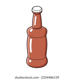 Dark craft beer bottle isolated vector illustration