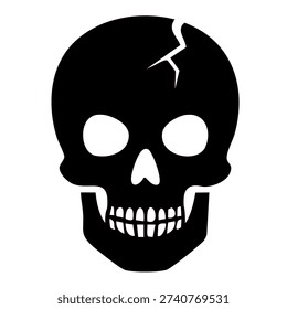 dark cranium icon showing damage and broken bone on the top