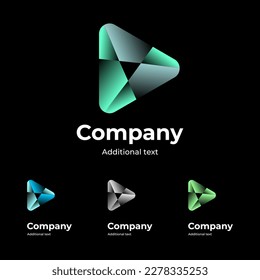 Icono de logotipo de juego elegante de cristal oscuro