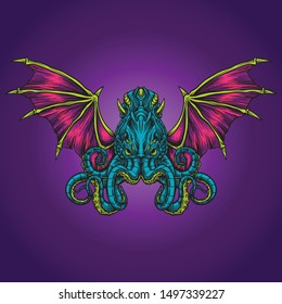 The Dark Cthulhu Vector Illustration