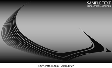 Dark curved abstract design vector background template - Dark  background vector shape illustration