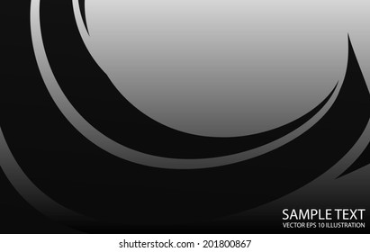 Dark curved design vector background illustration - Dark abstract background vector illustration