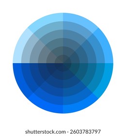 Dark cyan gradient. Abstract round shape. Geometric radial design. Vector illustration.