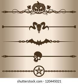 Dark decorative lines. Elements for design - decorative line dividers. Vector illustration.