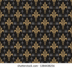 Dark decorative wallpaper seamless pattern vector graphics