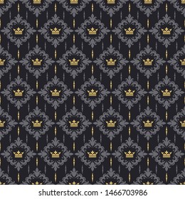 Dark decorative wallpaper seamless pattern vector image