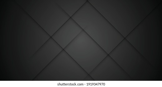 Dark deep black dynamic abstract vector background with wavy lines. Modern creative halftone premium gradient. 3d cover of business presentation banner for sale event night party. Soft shadow dots