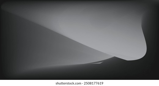 Dark deep black dynamic abstract vector background with wavy lines. Modern creative halftone premium gradient. 3d cover of business presentation banner for sale event night party. Soft shadow dots art
