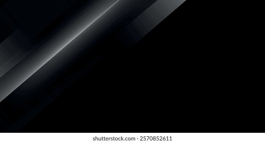 Dark deep black dynamic abstract vector background with diagonal lines. Modern creative halftone premium gradient.