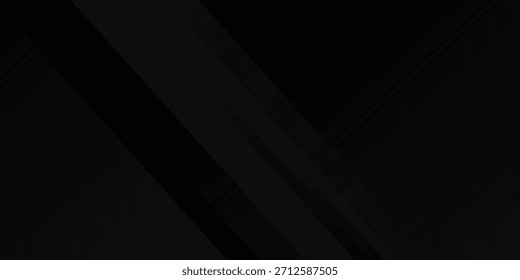 Dunkles tiefes Schwarz dynamischer abstrakter Vektorhintergrund mit diagonalen Linien.