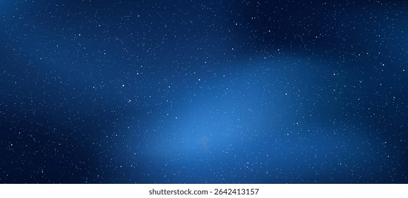 Fundo escuro do universo azul profundo com estrelas brilhantes e via látea formando galáxia abstrata do espaço exterior. Céu noturno cósmico para o tema da astronomia.