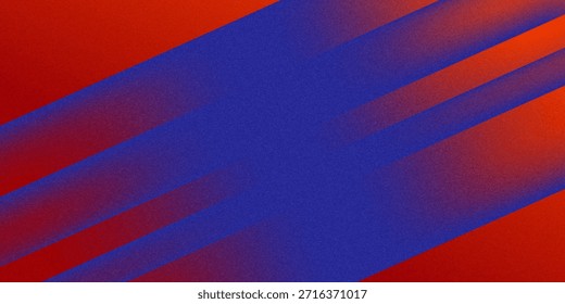 Fondo abstracto de coral de color naranja rojo púrpura azul oscuro profundo brillante. Forma geométrica. Tira de línea de ángulo 3D. Degradado de color. Luz de resplandor de fuego metálico eléctrico de neón. Ruido de grano áspero. Anuncio ancho. Panorámica