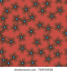 dark delicate flowers on a red background