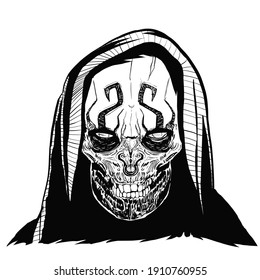 dark demon face. vector illustration