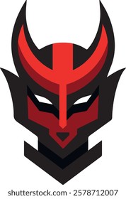 Dark demonic figure with sharp features logo