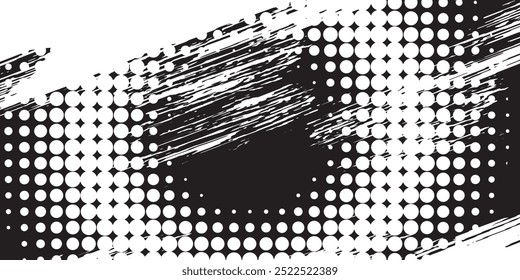 Dark design background surface vector Grunge black and white pattern. Monochrome particles abstract texture. Background of cracks, scuffs, chips, stains,