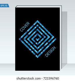Dark design Cover. color maze of cubes, geometry backgrounds. Vector template Layout for annual report, book cover, placards, posters, flyers and banner designs. format A4.