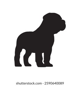 Dark and Detailed Dog Silhouette for High-Contrast and Dramatic Visuals - Dog Vector - Dog Icon
