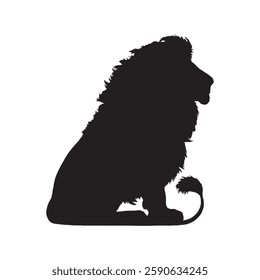 Dark and Detailed Lion Silhouette for High-Impact Visuals - Lion Vector - Lion Icon
